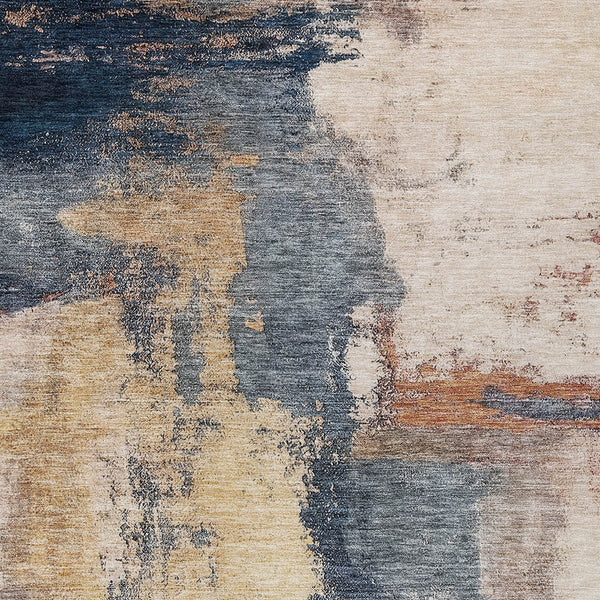 Homeroots 3' Brown & Light Yellow Abstract Rug – Stylish Washable Indoor/Outdoor Area Rug For Any Space 5' X 8' Polyester 602964