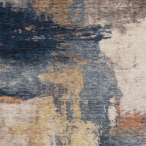 Homeroots 3' Brown & Light Yellow Abstract Rug – Stylish Washable Indoor/Outdoor Area Rug For Any Space 8' X 10' Polyester 602966