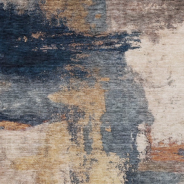 Homeroots 3' Brown & Light Yellow Abstract Rug – Stylish Washable Indoor/Outdoor Area Rug For Any Space 8' X 10' Polyester 602966