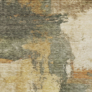 Homeroots 3' Brown & Light Yellow Abstract Rug – Stylish Washable Indoor/Outdoor Area Rug For Any Space 3' X 5' Polyester 602975