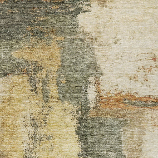 Homeroots 3' Brown & Light Yellow Abstract Rug – Stylish Washable Indoor/Outdoor Area Rug For Any Space 8' X 10' Polyester 602978