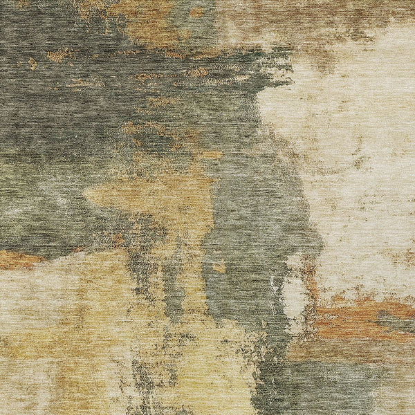 Homeroots 3' Brown & Light Yellow Abstract Rug – Stylish Washable Indoor/Outdoor Area Rug For Any Space 10' X 14' Polyester 602980