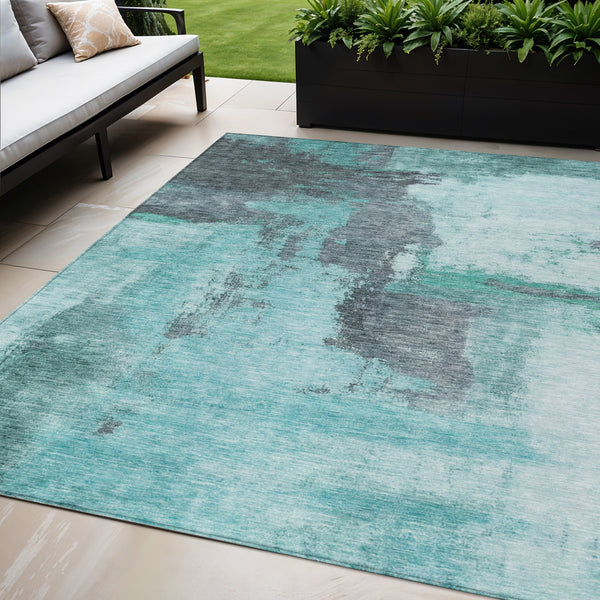 Homeroots 3' Brown & Light Yellow Abstract Rug – Stylish Washable Indoor/Outdoor Area Rug For Any Space 5' X 8' Polyester 602982