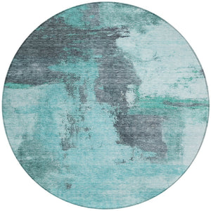 Homeroots 3' Brown & Light Yellow Abstract Rug – Stylish Washable Indoor/Outdoor Area Rug For Any Space 8' Round Polyester 602983