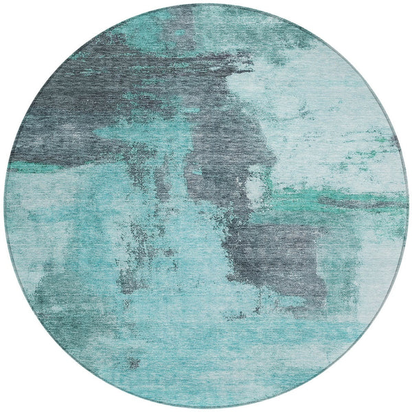 Homeroots 3' Brown & Light Yellow Abstract Rug – Stylish Washable Indoor/Outdoor Area Rug For Any Space 8' Round Polyester 602983