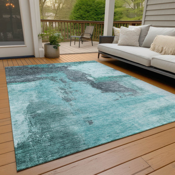 Homeroots 3' Brown & Light Yellow Abstract Rug – Stylish Washable Indoor/Outdoor Area Rug For Any Space 9' X 12' Polyester 602985