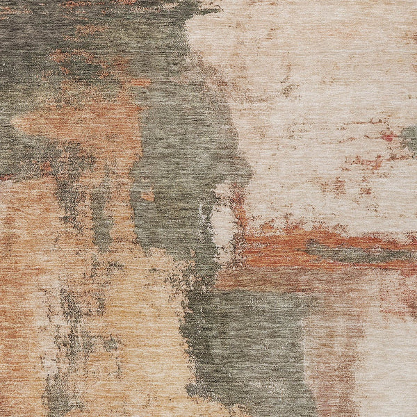 Homeroots 3' Brown & Light Yellow Abstract Rug – Stylish Washable Indoor/Outdoor Area Rug For Any Space 8' X 10' Polyester 602990