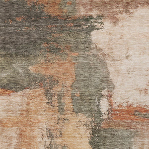 Homeroots 3' Brown & Light Yellow Abstract Rug – Stylish Washable Indoor/Outdoor Area Rug For Any Space 10' X 14' Polyester 602992