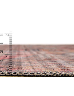 Unique Loom Mangata Melodie Machine Made Border Rug Apricot and pink, Gray/Black/Brown 7' 10" x 7' 10"