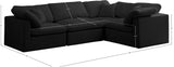 Plush Black Velvet Modular Sectional 602Black-Sec4C Meridian Furniture