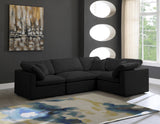 Plush Black Velvet Modular Sectional 602Black-Sec4C Meridian Furniture