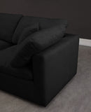 Plush Black Velvet Modular Sectional 602Black-Sec4C Meridian Furniture