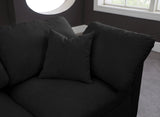 Plush Black Velvet Modular Sectional 602Black-Sec4C Meridian Furniture