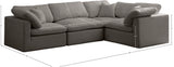 Plush Grey Velvet Modular Sectional 602Grey-Sec4C Meridian Furniture