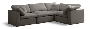 Plush Grey Velvet Modular Sectional 602Grey-Sec4C Meridian Furniture