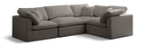 Plush Grey Velvet Modular Sectional 602Grey-Sec4C Meridian Furniture