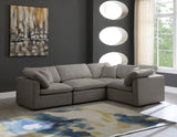 Plush Grey Velvet Modular Sectional 602Grey-Sec4C Meridian Furniture