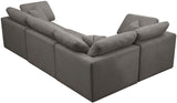 Plush Grey Velvet Modular Sectional 602Grey-Sec4C Meridian Furniture