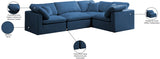 Plush Navy Velvet Modular Sectional 602Navy-Sec4C Meridian Furniture