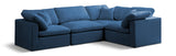 Plush Navy Velvet Modular Sectional 602Navy-Sec4C Meridian Furniture