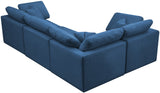 Plush Navy Velvet Modular Sectional 602Navy-Sec4C Meridian Furniture