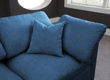 Plush Navy Velvet Modular Sectional 602Navy-Sec4C Meridian Furniture