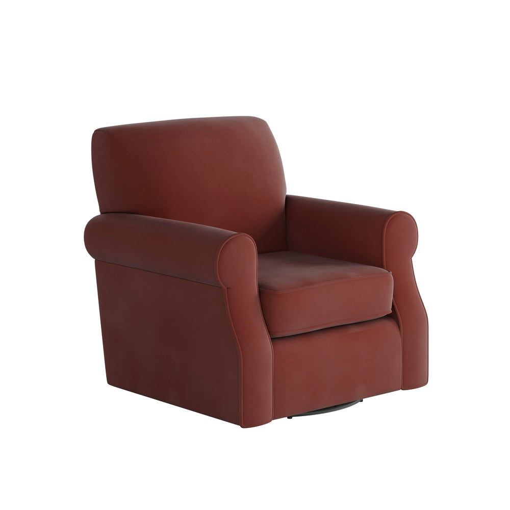 Fusion Bella Rouge Swivel Chair - Stylish 360-degree Motion, Reversible Cushion & Durable Two-tone Fabric Rouge W,100% Polyester 602s-c Bella Rouge Swivel Chair