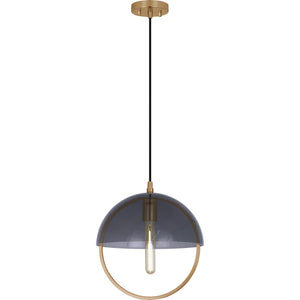 Robert Abbey Mavisten Edition Copernica Pendant LACQUERED BURNISHED BRASS Smoked Glass