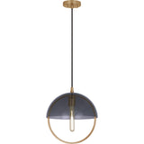 Robert Abbey Mavisten Edition Copernica Pendant LACQUERED BURNISHED BRASS Smoked Glass