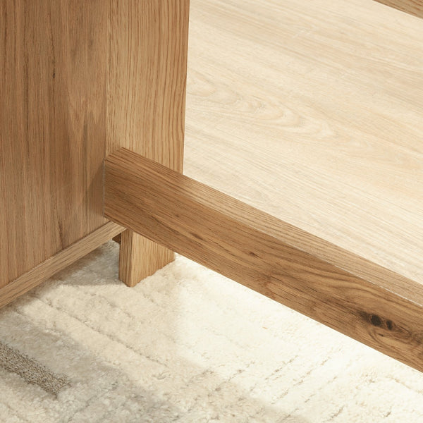 English Elm L-Shaped Desk With Spacious Surface & Integrated Storage - Stylish Brown Finish For Home Office Use B356P367845