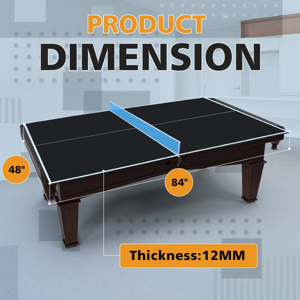 English Elm 7*4ft Foldable Mdf Ping Pong Conversion Top with Net for Game Room Practice W1408P310184