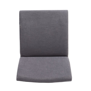 English Elm Dining Chair Set of Two Armless Upholstered Seats with Rubberwood Legs Modern Style Dark Grey 58924.00OAK