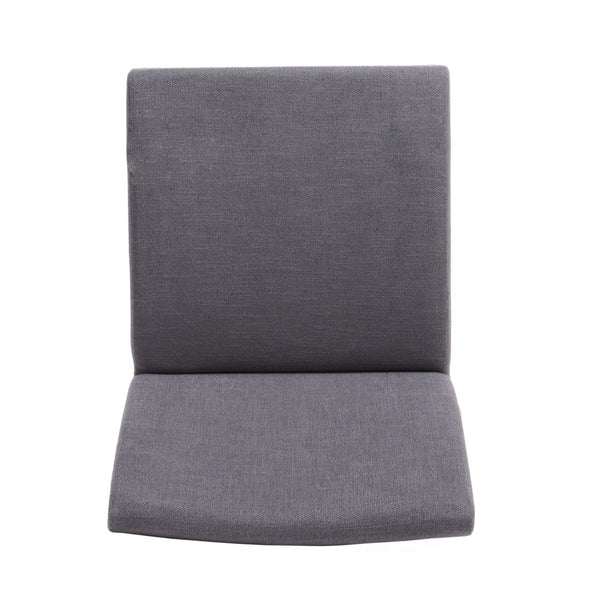 English Elm Dining Chair Set of Two Armless Upholstered Seats with Rubberwood Legs Modern Style Dark Grey 58924.00OAK