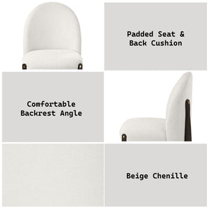 English Elm Clayten Upholstered Dining Chair Set of 2 with Espresso Legs, Modern Comfortable Medium-Firm Seating Beige 29.4 L x 26.4 W x 25.2 H B2726P246606