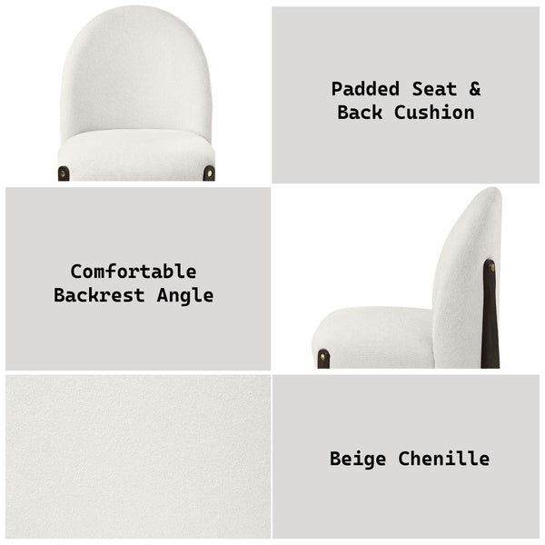 English Elm Clayten Upholstered Dining Chair Set of 2 with Espresso Legs, Modern Comfortable Medium-Firm Seating Beige 29.4 L x 26.4 W x 25.2 H B2726P246606