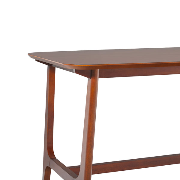 English Elm Walker Edison - Mid-Century 10015" Modern Dining Table with Trestle Base, Black Ash Veneer, Seats 4-6, Durable Design Walnut 65.25 L x 40.25 W x 5.5 H B185P169137