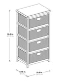 OSP Home Furnishings Seabrook Four-Tier Storage Unit White