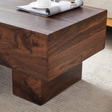 English Elm Modern Simple Walnut Colored Texture Sticker Mdf Coffee Table - 43.3"X21.6"X17.2" Practical Model.Making It An Ideal Addition To Any Living Room Or Apartment.