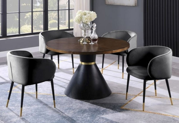 English Elm 1pc Velvet Barrel Back Accent Chair Gold Nailhead Trim Glamorous Curved Seat Gray B011P496764