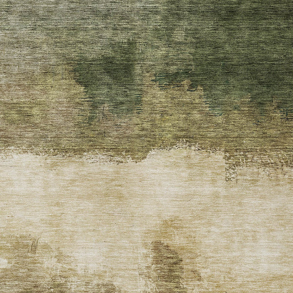 Homeroots 3' Enhance Your Space With A Stylish Fern Green & Beige Abstract Washable Indoor Outdoor Rug 3' X 5' Polyester 603017