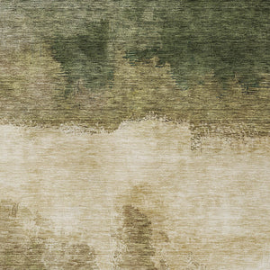 Homeroots 3' Enhance Your Space With A Stylish Fern Green & Beige Abstract Washable Indoor Outdoor Rug 5' X 8' Polyester 603018