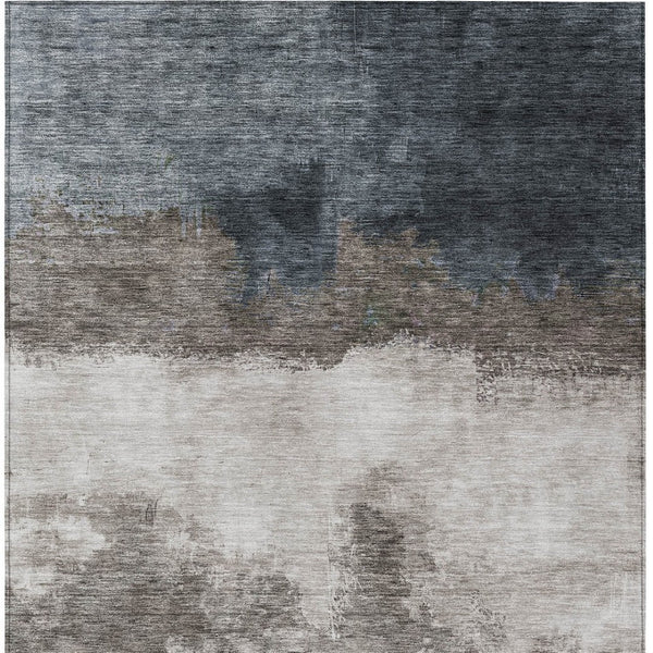 Homeroots 3' Enhance Your Space With A Stylish Fern Green & Beige Abstract Washable Indoor Outdoor Rug 5' X 8' Polyester 603024