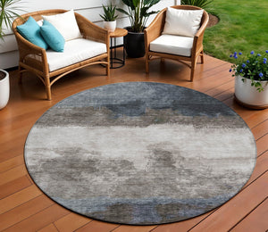 Homeroots 3' Enhance Your Space With A Stylish Fern Green & Beige Abstract Washable Indoor Outdoor Rug 8' Round Polyester 603025