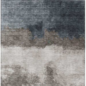 Homeroots 3' Enhance Your Space With A Stylish Fern Green & Beige Abstract Washable Indoor Outdoor Rug 8' X 10' Polyester 603026