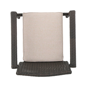 English Elm Christopher Knight Home® - SAN Rattan Dining Chair with Cushion – Weather-Resistant Wicker, Stackable, No-Assembly, Modern Patio Seating Brown Multi 60303.00CMBN