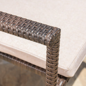 English Elm Christopher Knight Home® - SAN Rattan Dining Chair with Cushion – Weather-Resistant Wicker, Stackable, No-Assembly, Modern Patio Seating Brown Multi 60303.00CMBN