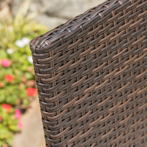 English Elm Christopher Knight Home® - SAN Rattan Dining Chair with Cushion – Weather-Resistant Wicker, Stackable, No-Assembly, Modern Patio Seating Brown Multi 60303.00CMBN