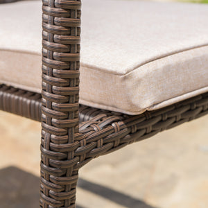 English Elm Christopher Knight Home® - SAN Rattan Dining Chair with Cushion – Weather-Resistant Wicker, Stackable, No-Assembly, Modern Patio Seating Brown Multi 60303.00CMBN