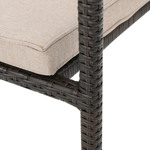 English Elm Christopher Knight Home® - SAN Rattan Dining Chair with Cushion – Weather-Resistant Wicker, Stackable, No-Assembly, Modern Patio Seating Brown Multi 60303.00CMBN