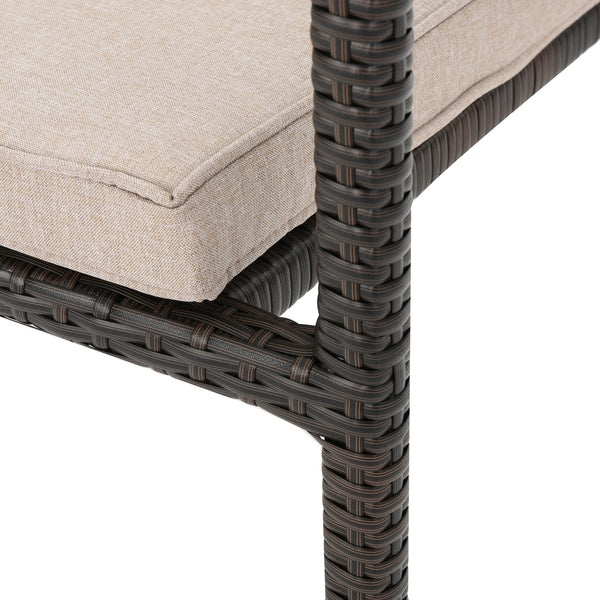 English Elm Christopher Knight Home® - SAN Rattan Dining Chair with Cushion – Weather-Resistant Wicker, Stackable, No-Assembly, Modern Patio Seating Brown Multi 60303.00CMBN